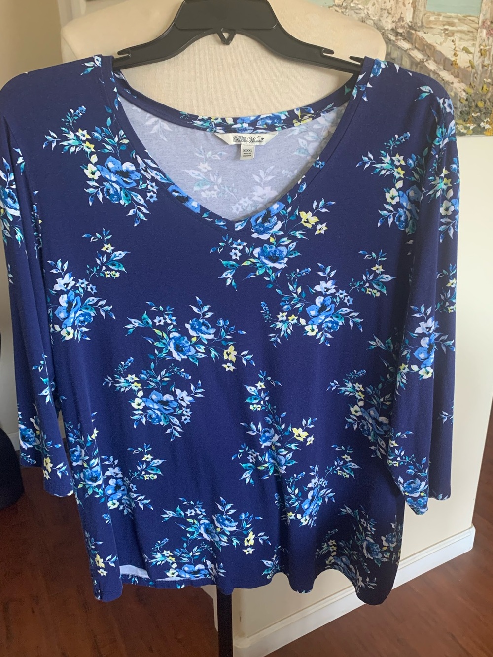 The Pioneer Woman Navy Blue Floral plus size V-Neck Tunic